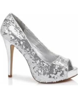 415-FLAMINGO Ellie Silver High Heel Alternative Footwear Discontinued Sale Stock