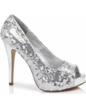 415-FLAMINGO Ellie Silver High Heel Alternative Footwear Discontinued Sale Stock