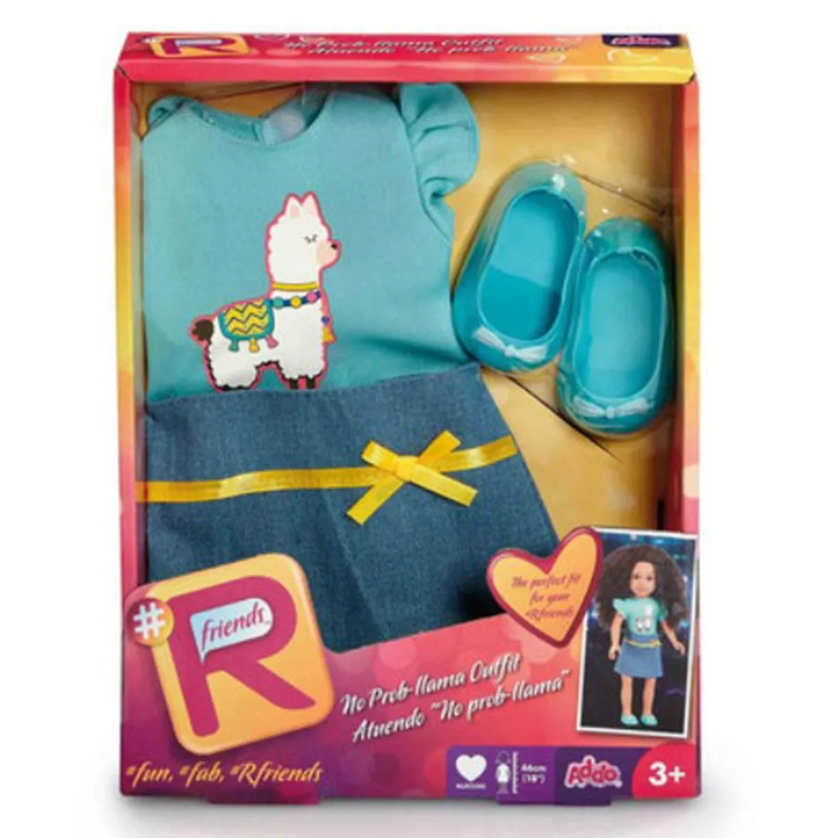 Addo R Friends No Prob-Llama Top & Skirt Set Teal
