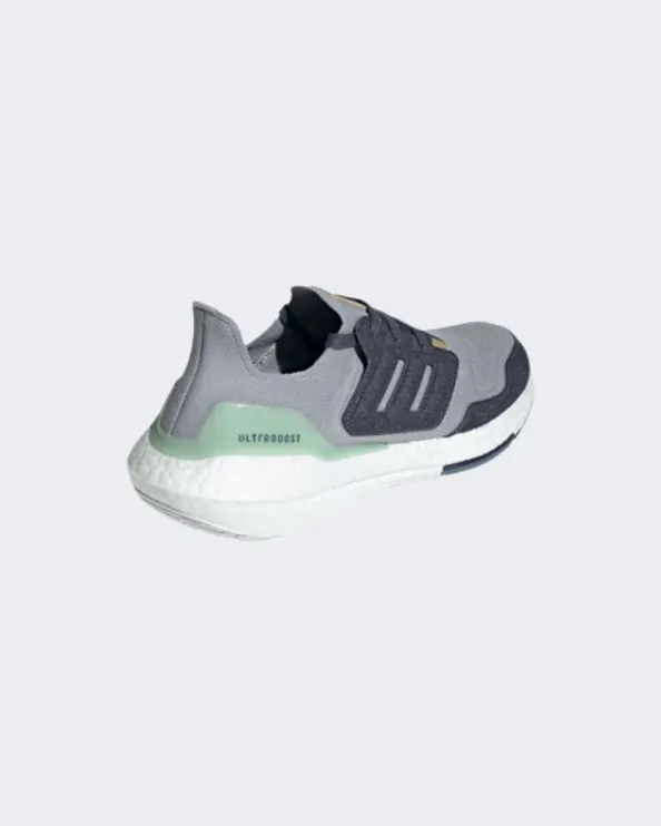 Adidas Ultraboost 22 Men Running Shoes Silver/Navy Gx9158
