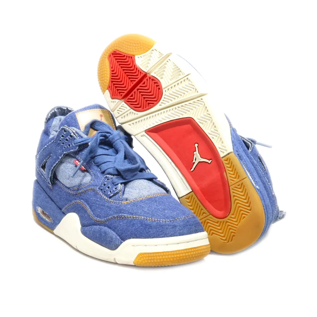 Air Jordan Levis X Air Air Jordan 4 Retro Sport Shoes Fabric Blue Colour For Men