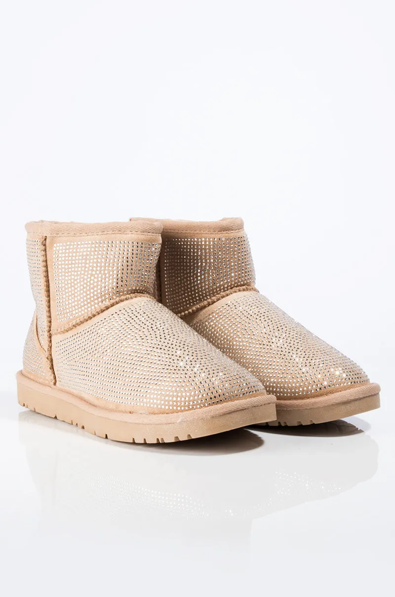 AZALEA WANG ALL NIGHT LONG MULTI STONE MINI ANKLE BOOTIES