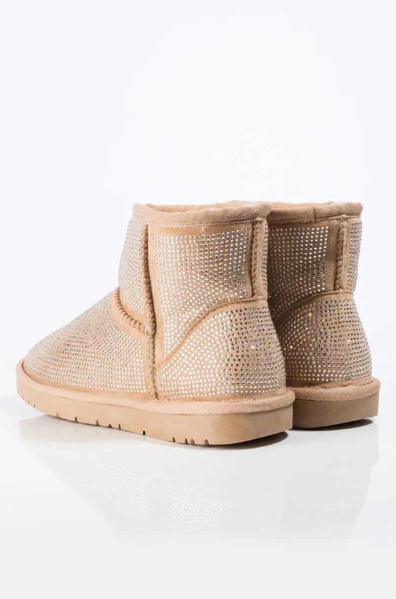 AZALEA WANG ALL NIGHT LONG MULTI STONE MINI ANKLE BOOTIES