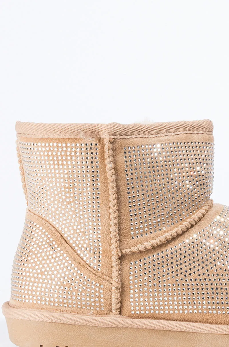 AZALEA WANG ALL NIGHT LONG MULTI STONE MINI ANKLE BOOTIES