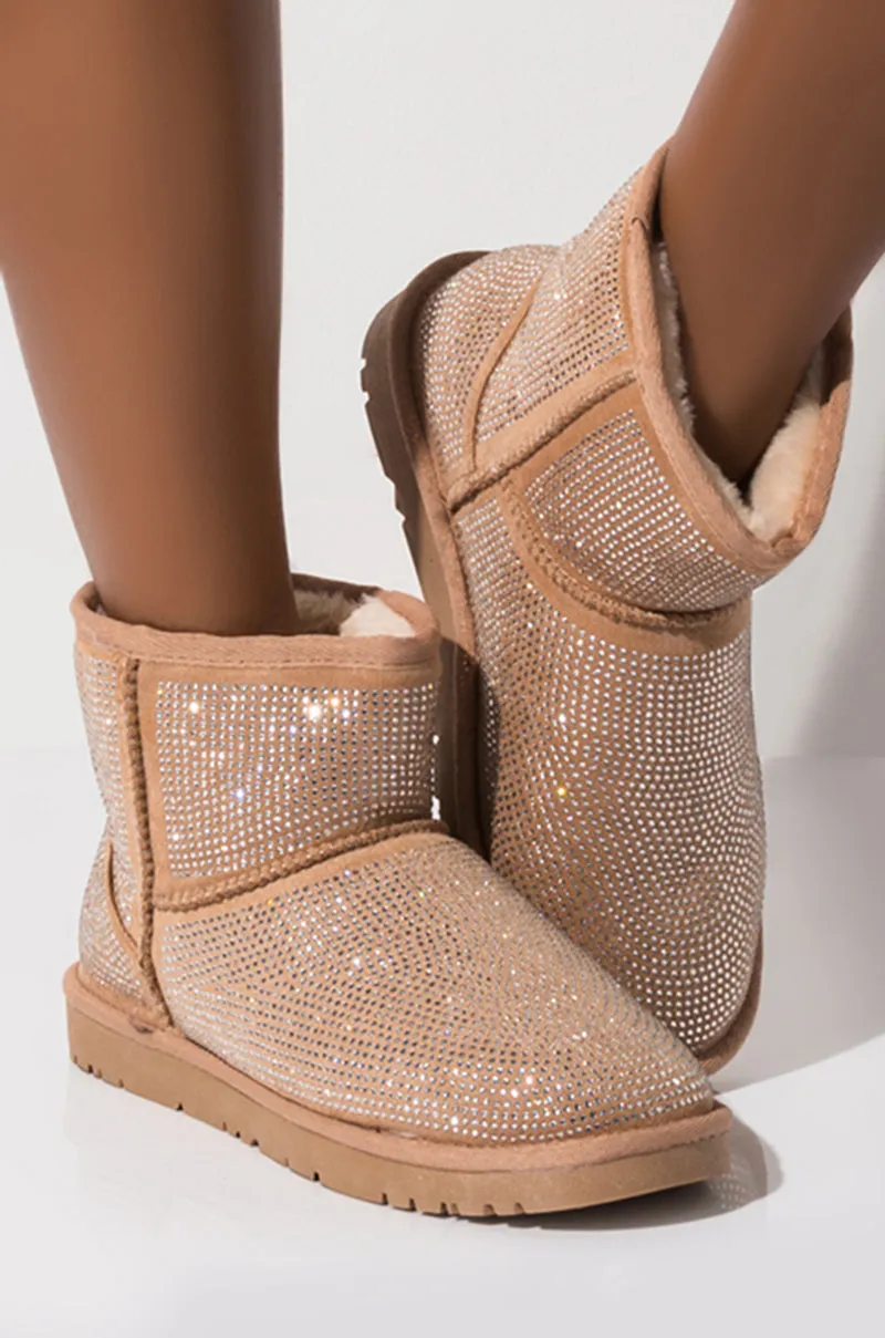 AZALEA WANG ALL NIGHT LONG MULTI STONE MINI ANKLE BOOTIES