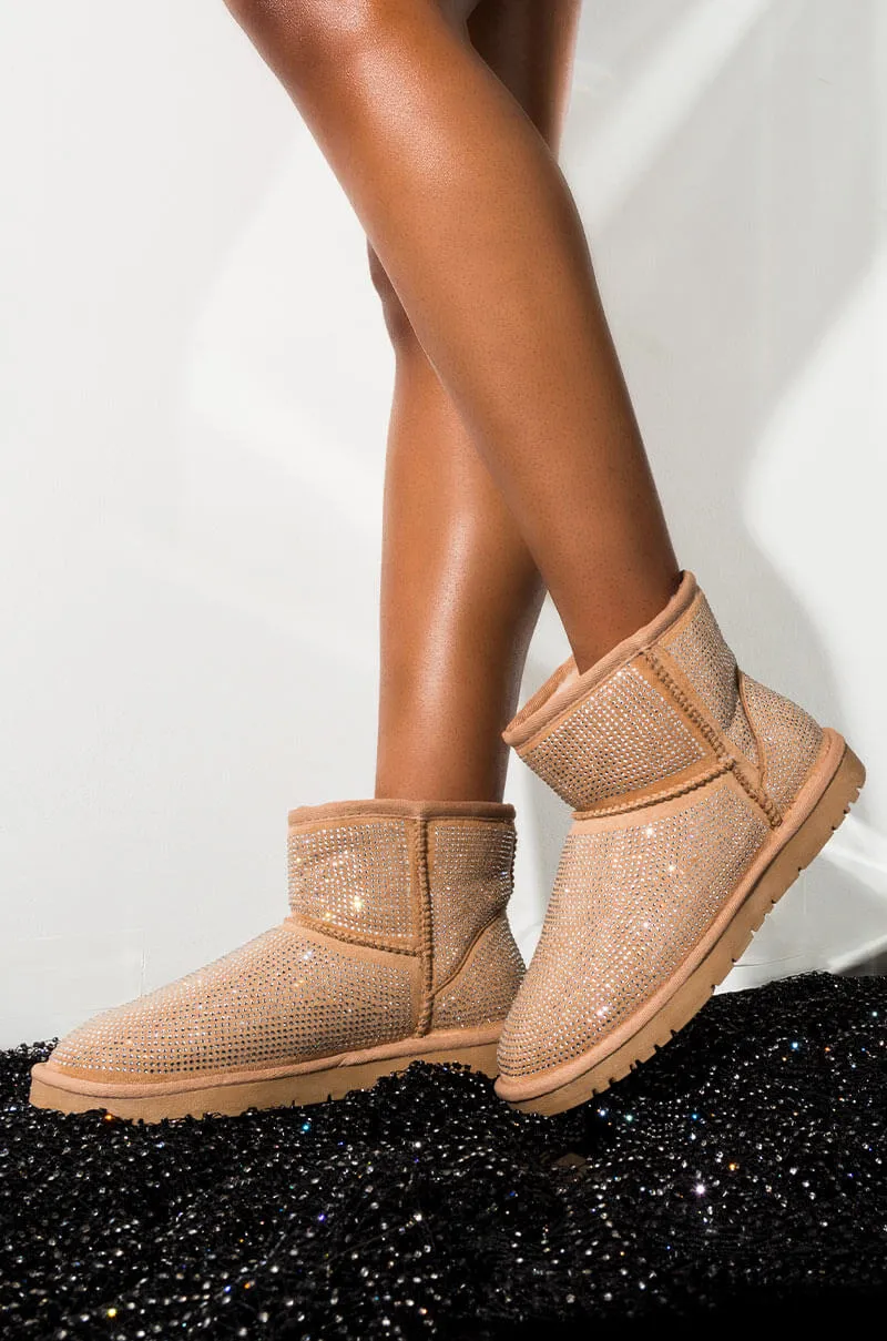 AZALEA WANG ALL NIGHT LONG MULTI STONE MINI ANKLE BOOTIES