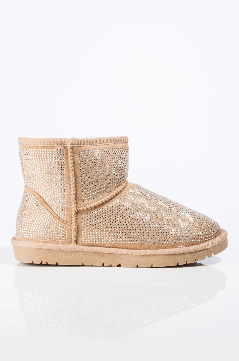 AZALEA WANG ALL NIGHT LONG MULTI STONE MINI ANKLE BOOTIES