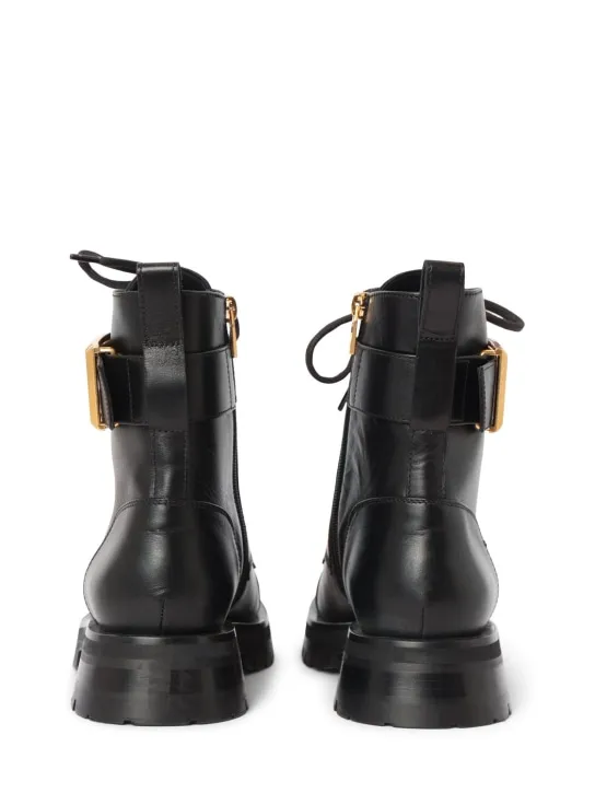 Balmain   40mm Ranger leather combat boots 