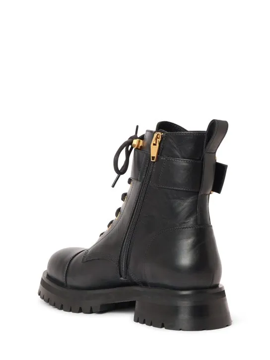 Balmain   40mm Ranger leather combat boots 
