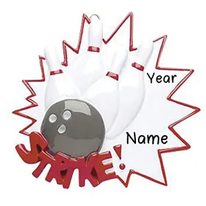 Black Ball Strike Bowling Personalized Ornament