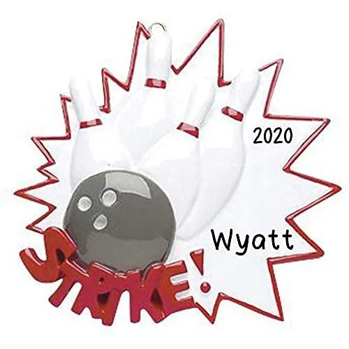 Black Ball Strike Bowling Personalized Ornament