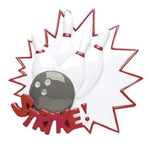 Black Ball Strike Bowling Personalized Ornament