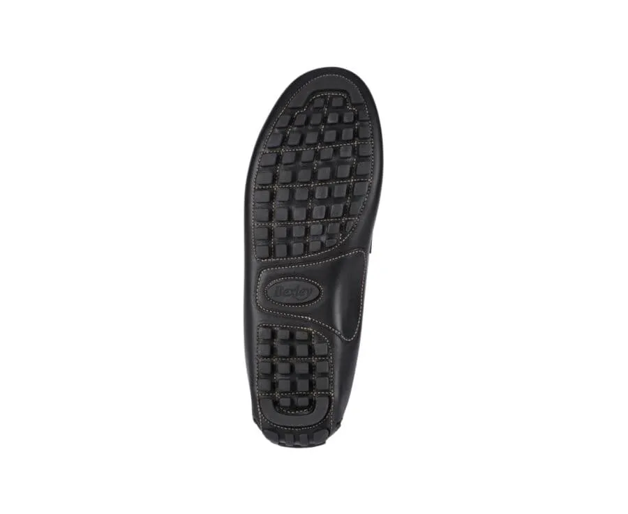 Black Leather Men&#039;s Driving Moccasins - FERGUSON