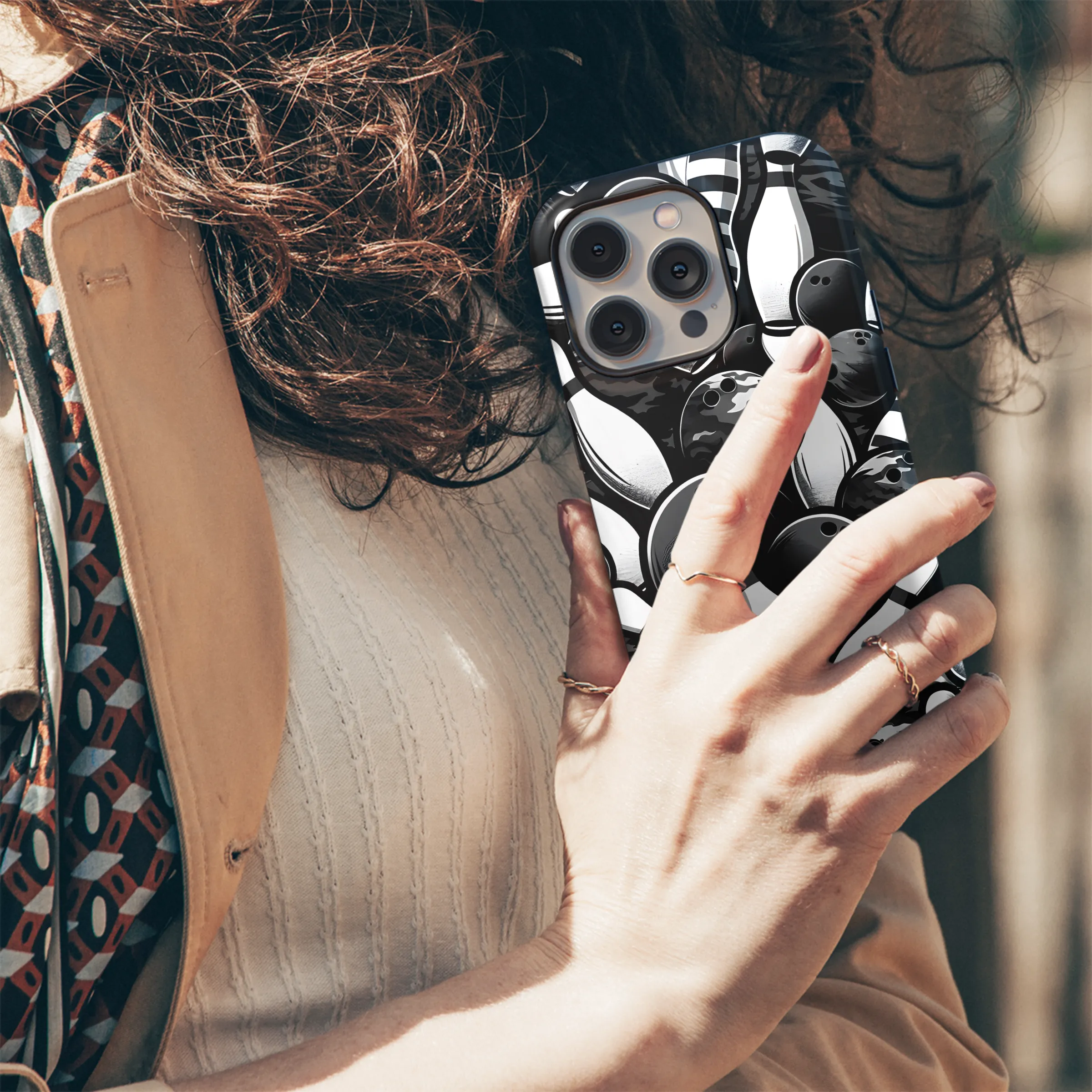 Bowling Balls and Pins Camouflage Phone Case iPhone Samsung Cover Pixel 3434