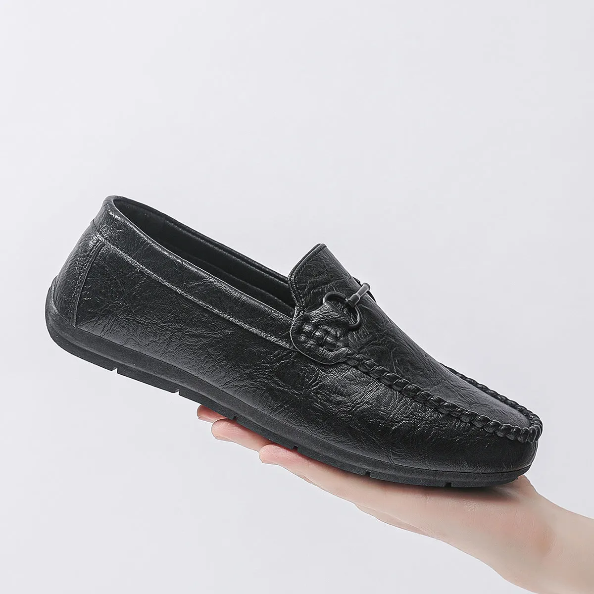 British high-end breathable men's shoes with one foot, Doudou loafers, comfortable driving, low-top summer flat bottom Wenzhou