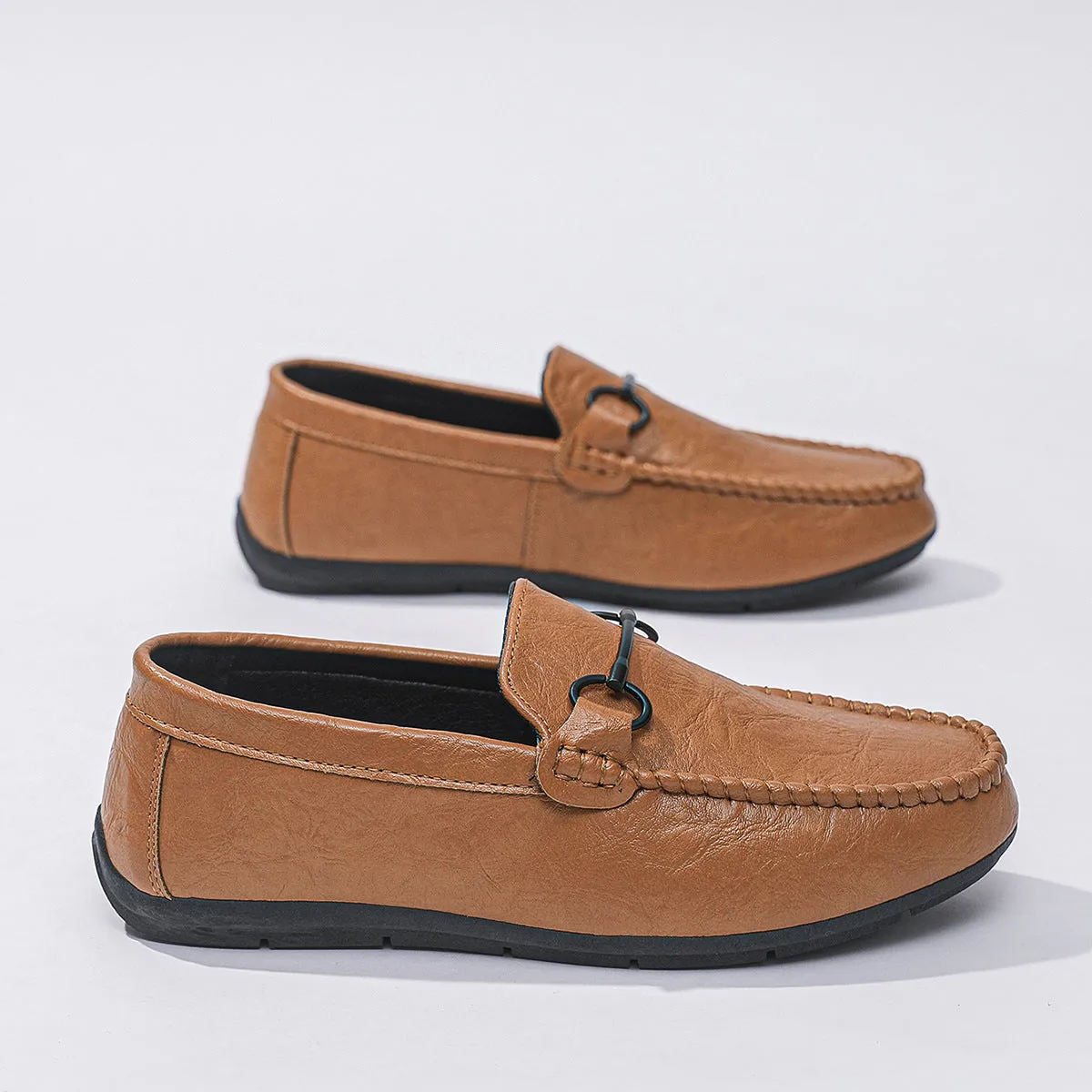 British high-end breathable men's shoes with one foot, Doudou loafers, comfortable driving, low-top summer flat bottom Wenzhou