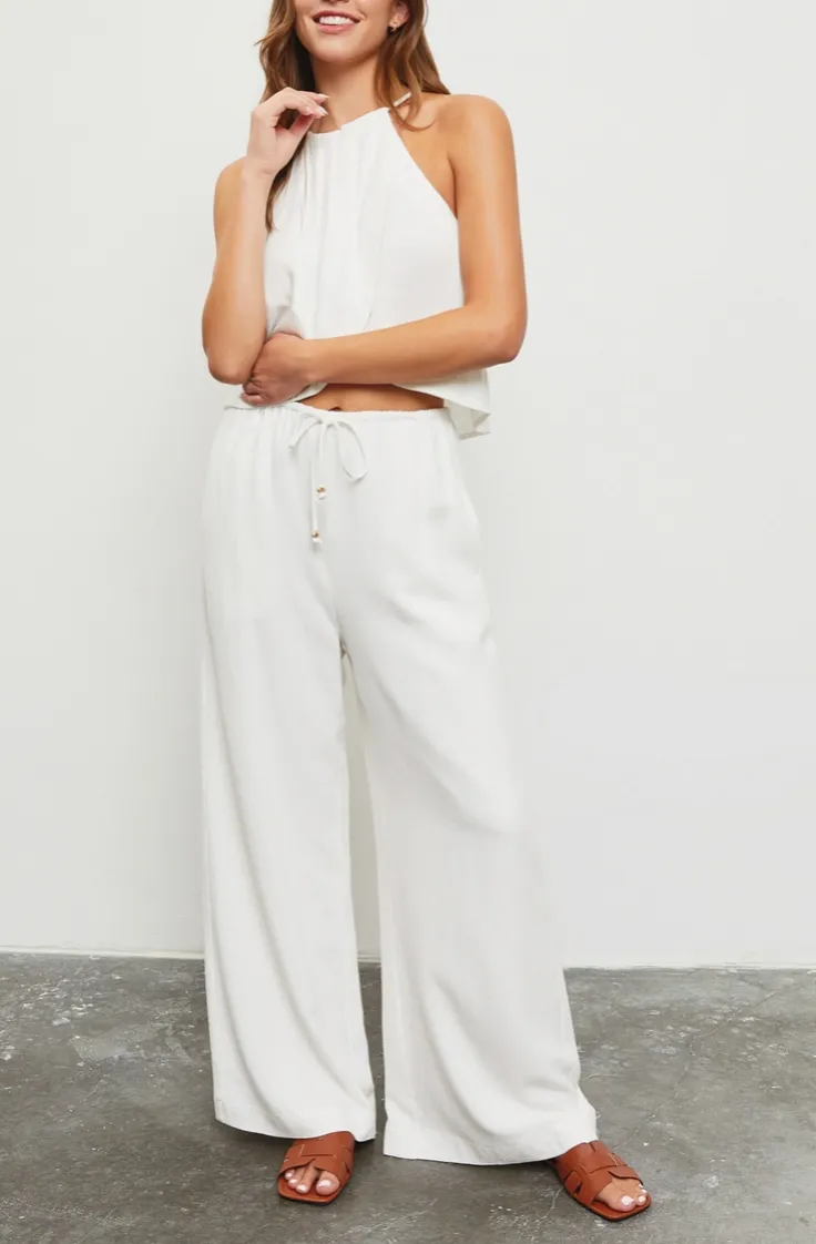 Drawstring Wide Leg Pant
