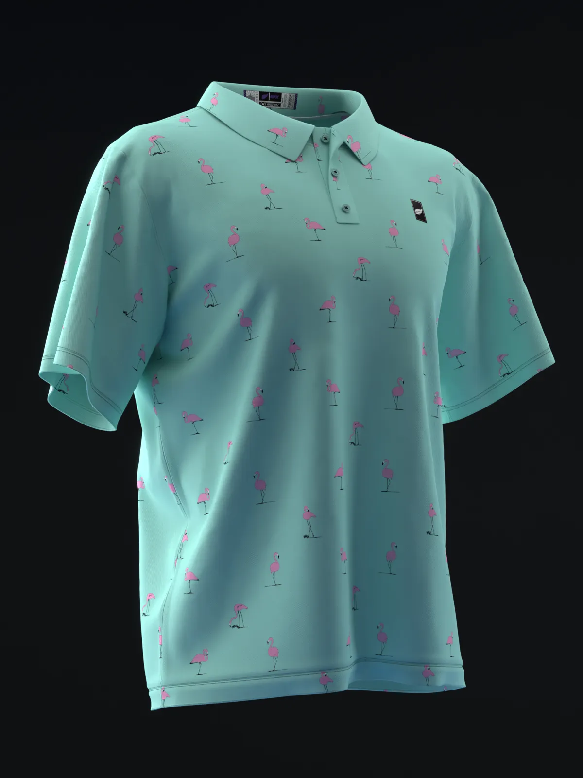 FAIRWAYS - FLAMINGOS - NEON TEAL - BOWLING POLO