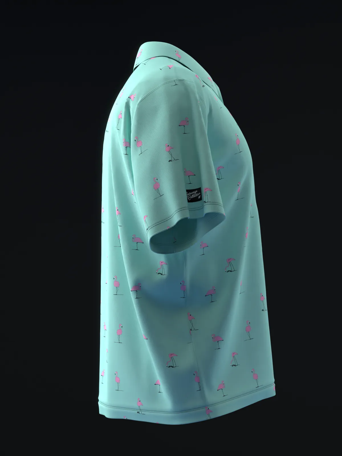 FAIRWAYS - FLAMINGOS - NEON TEAL - BOWLING POLO