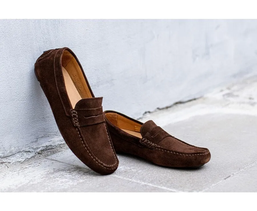 Havana Suede Men&#039;s Driving Moccasins - SEACREST II