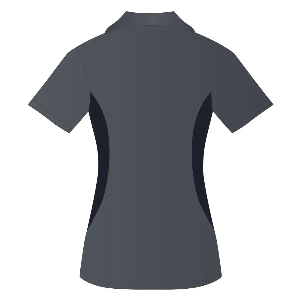 Ladies Snag Resistant Colour Block Sport Shirt Iron Grey-Black