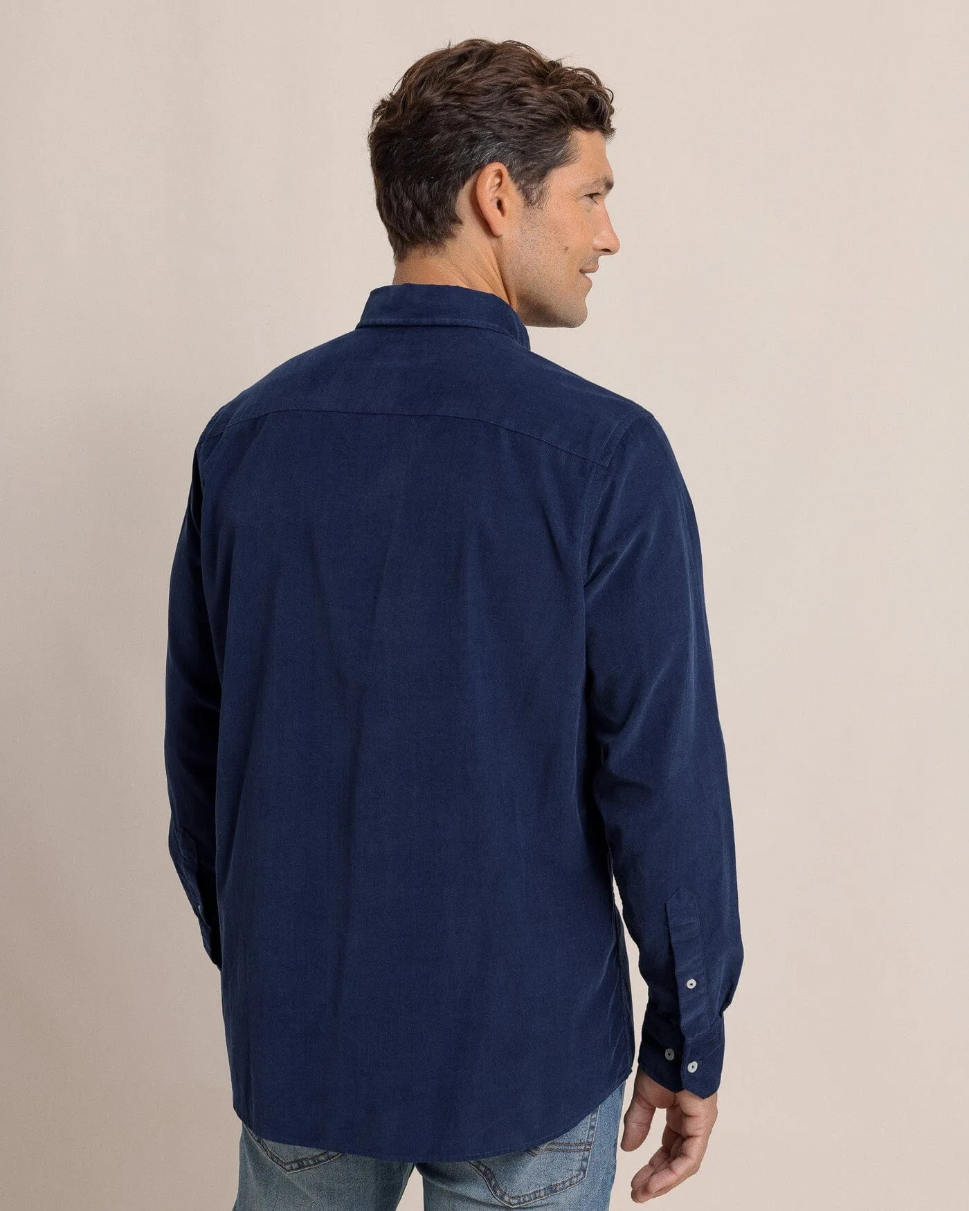 Lightweight Bedford Cord Long Sleeve Sport Shirt