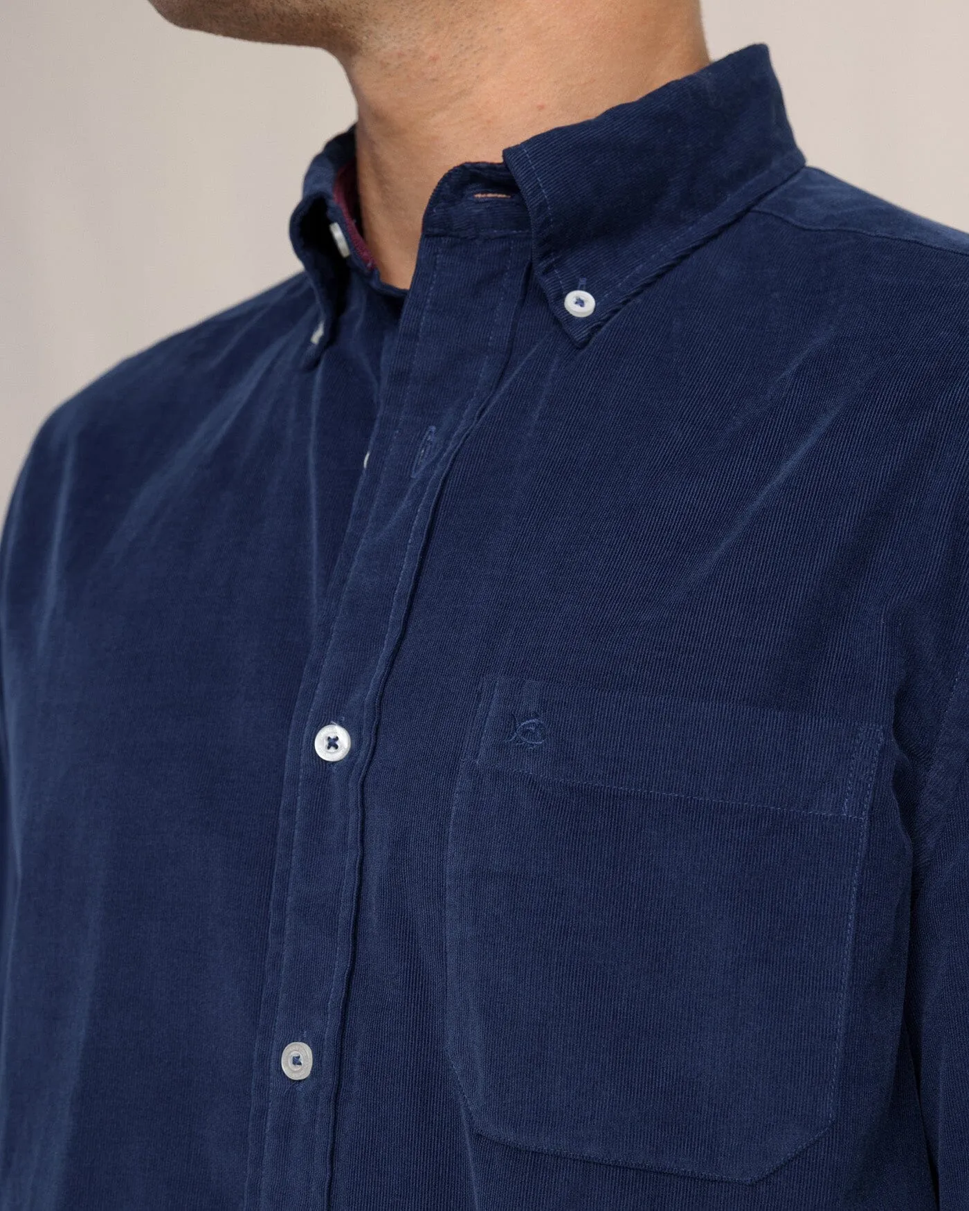 Lightweight Bedford Cord Long Sleeve Sport Shirt