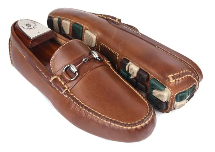 MARTIN DINGMAN MONTE CARLO OILED SADDLE LEATHER HORSE BIT LOAFER - CIGAR