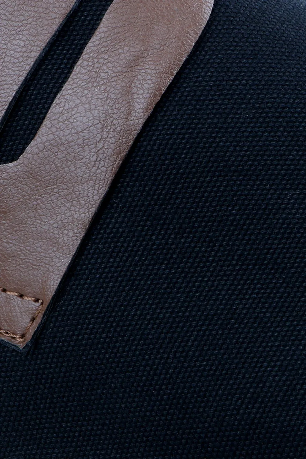 Men's Leather Patch Black Canvas Espadrilles