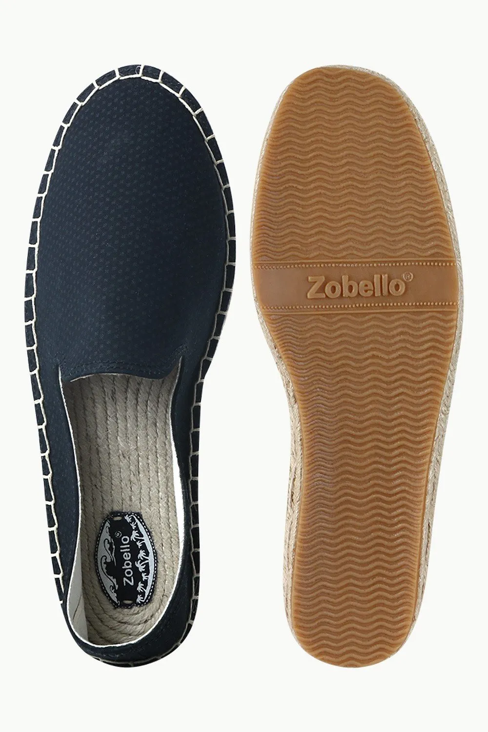 Men's Navy Ditsy Print Jute Espadrilles