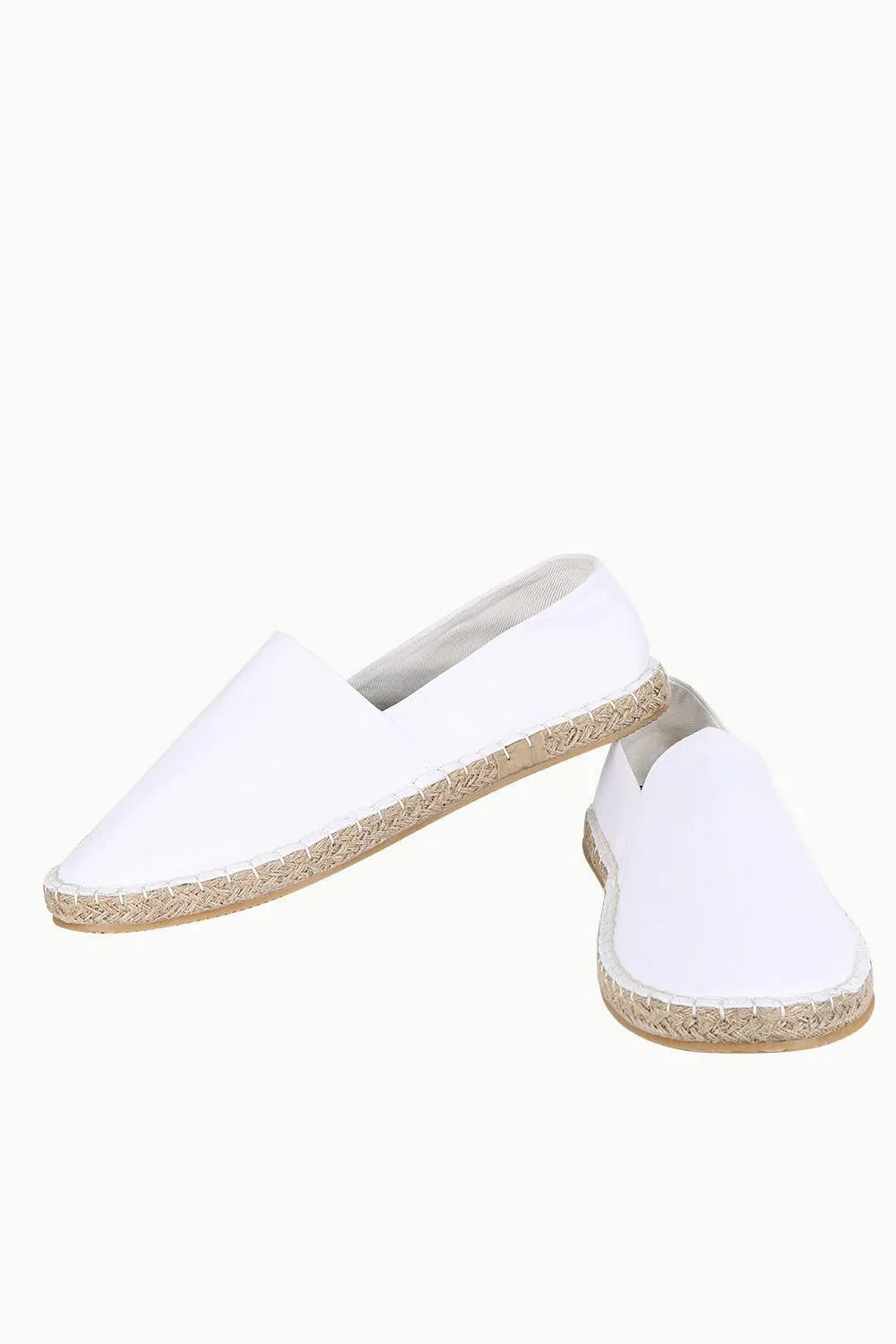 Men's White Solid Espadrilles
