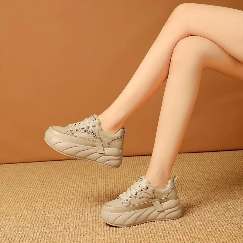 Modern Leather Versatile Muffin Soft Shoes