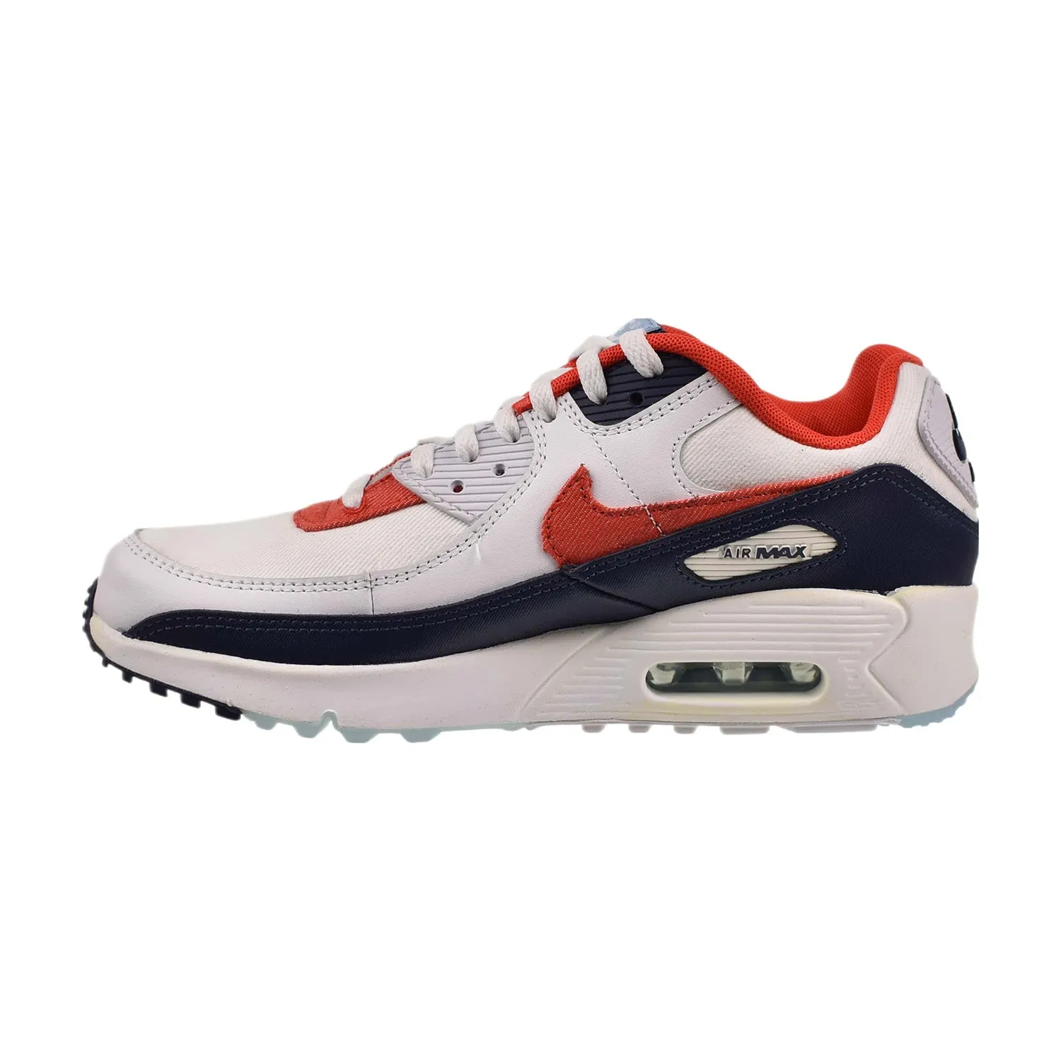 Nike Air Max 90 USA Denim (GS) Big Kids' Shoes White-Chile Red