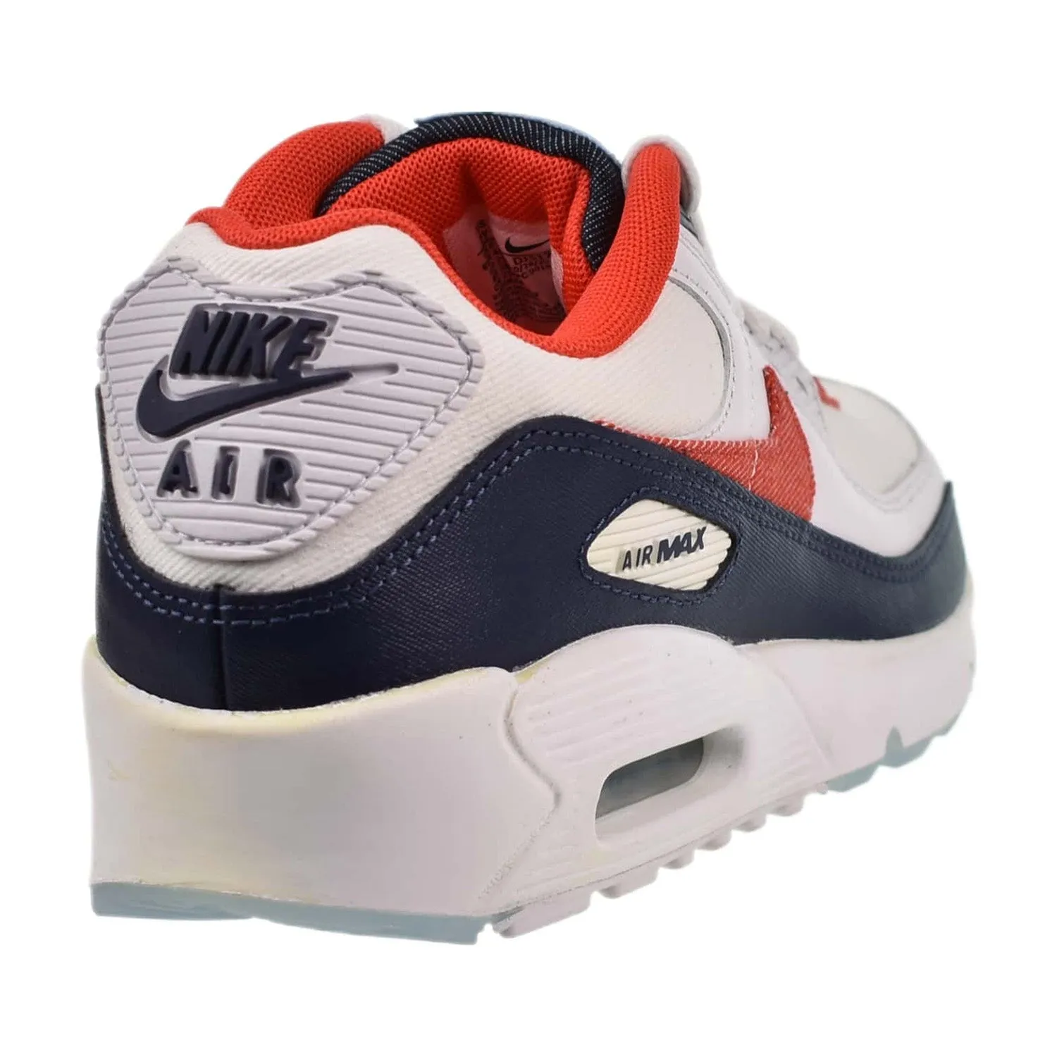 Nike Air Max 90 USA Denim (GS) Big Kids' Shoes White-Chile Red