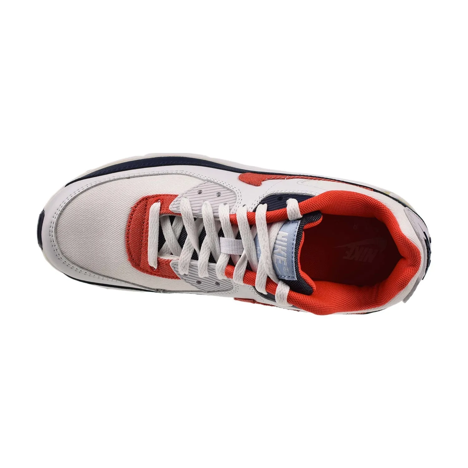 Nike Air Max 90 USA Denim (GS) Big Kids' Shoes White-Chile Red