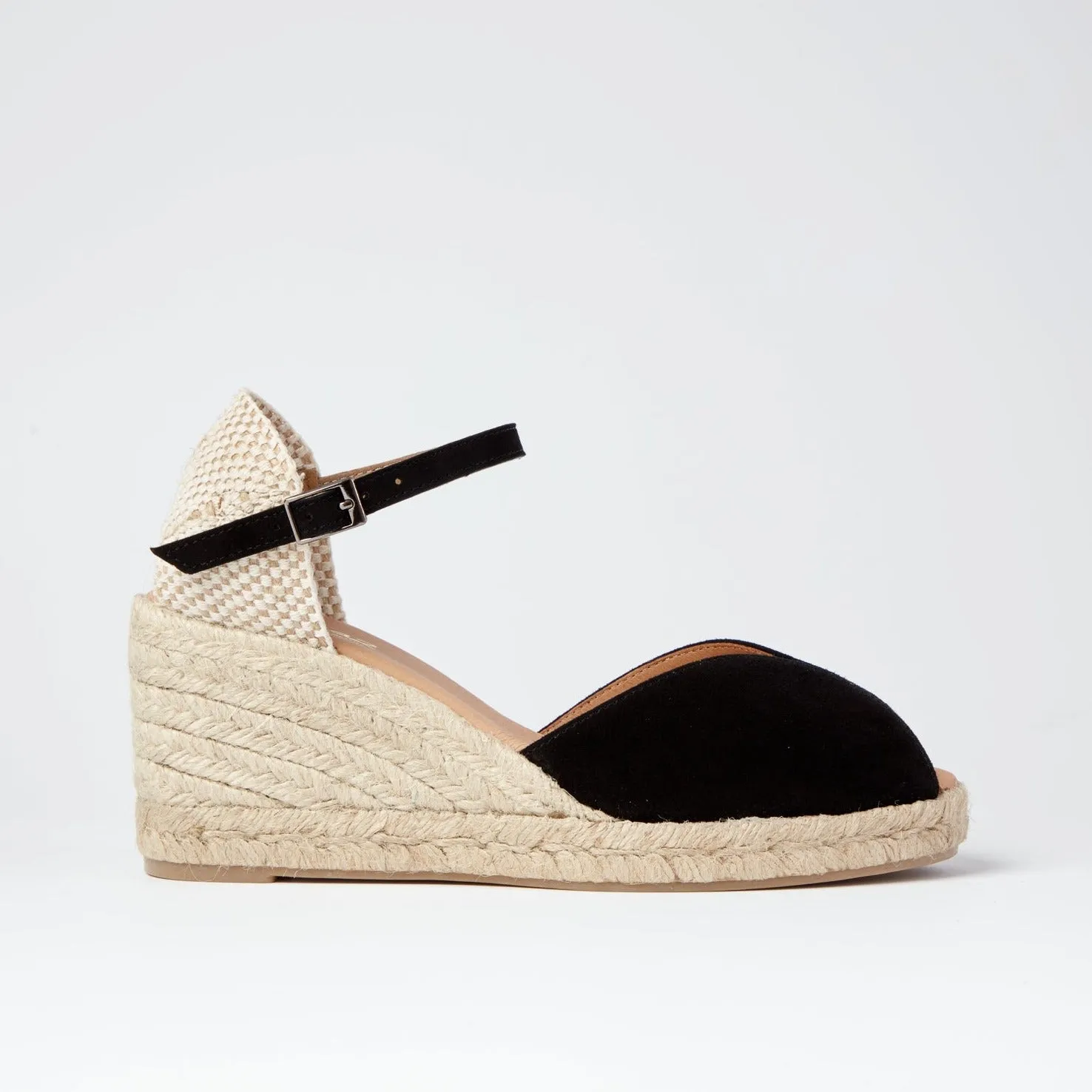 Pinaz Bibi Black Espadrille wedge