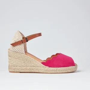 Pinaz Pink Suede Scallop Espadrille