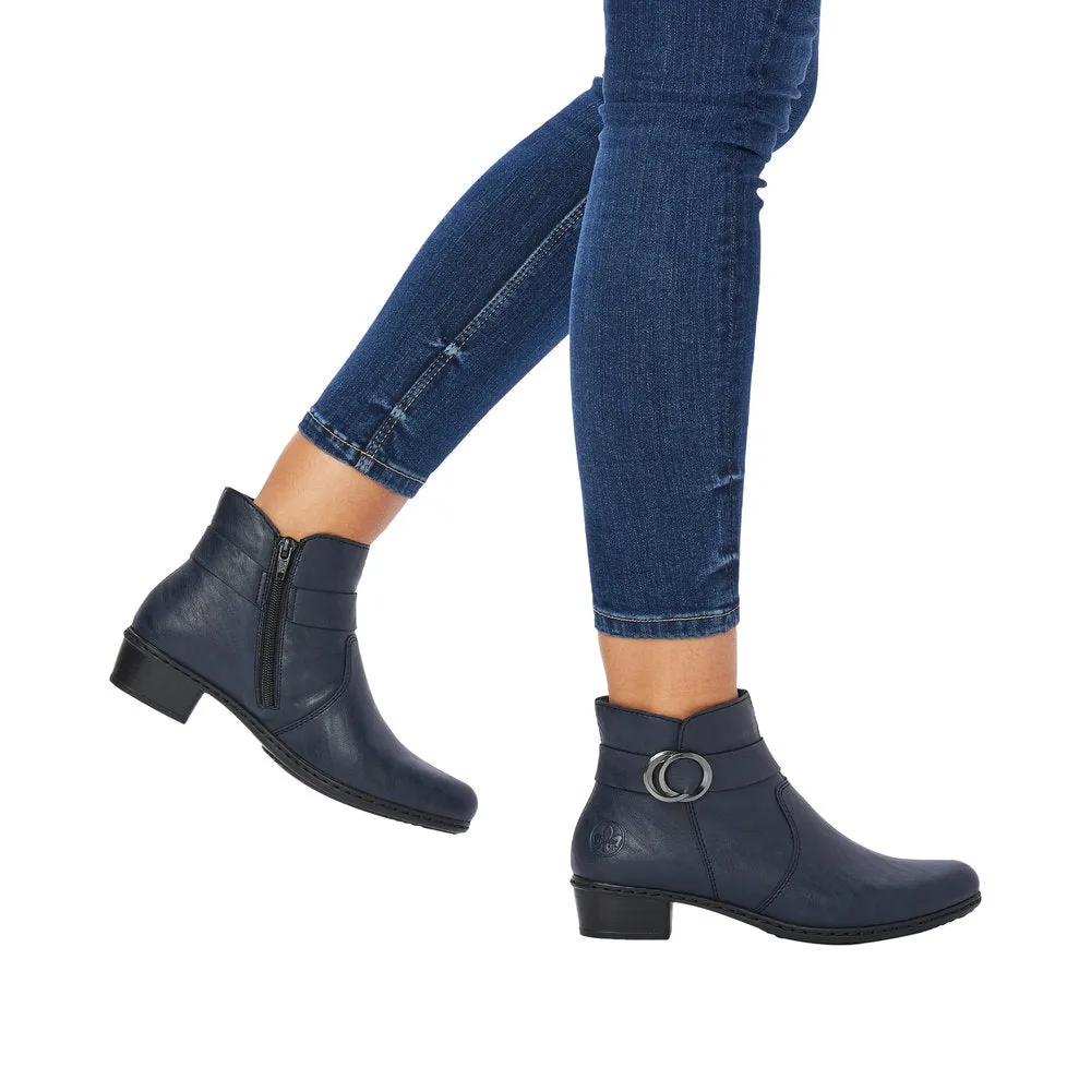 Rieker Y0775-14 Ladies Ocean Side Zip Ankle Boots
