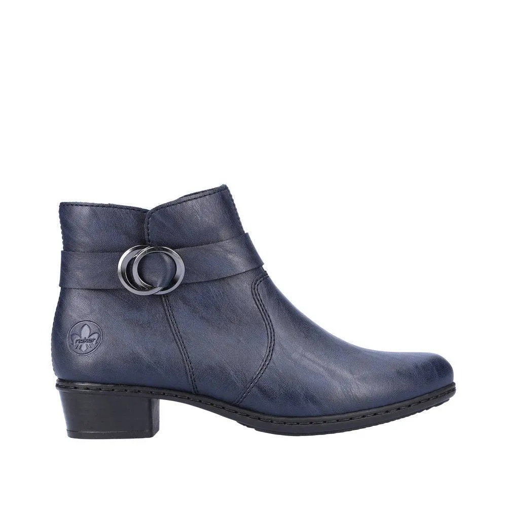 Rieker Y0775-14 Ladies Ocean Side Zip Ankle Boots