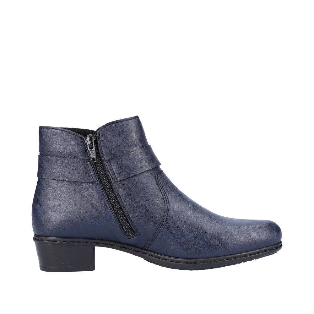 Rieker Y0775-14 Ladies Ocean Side Zip Ankle Boots