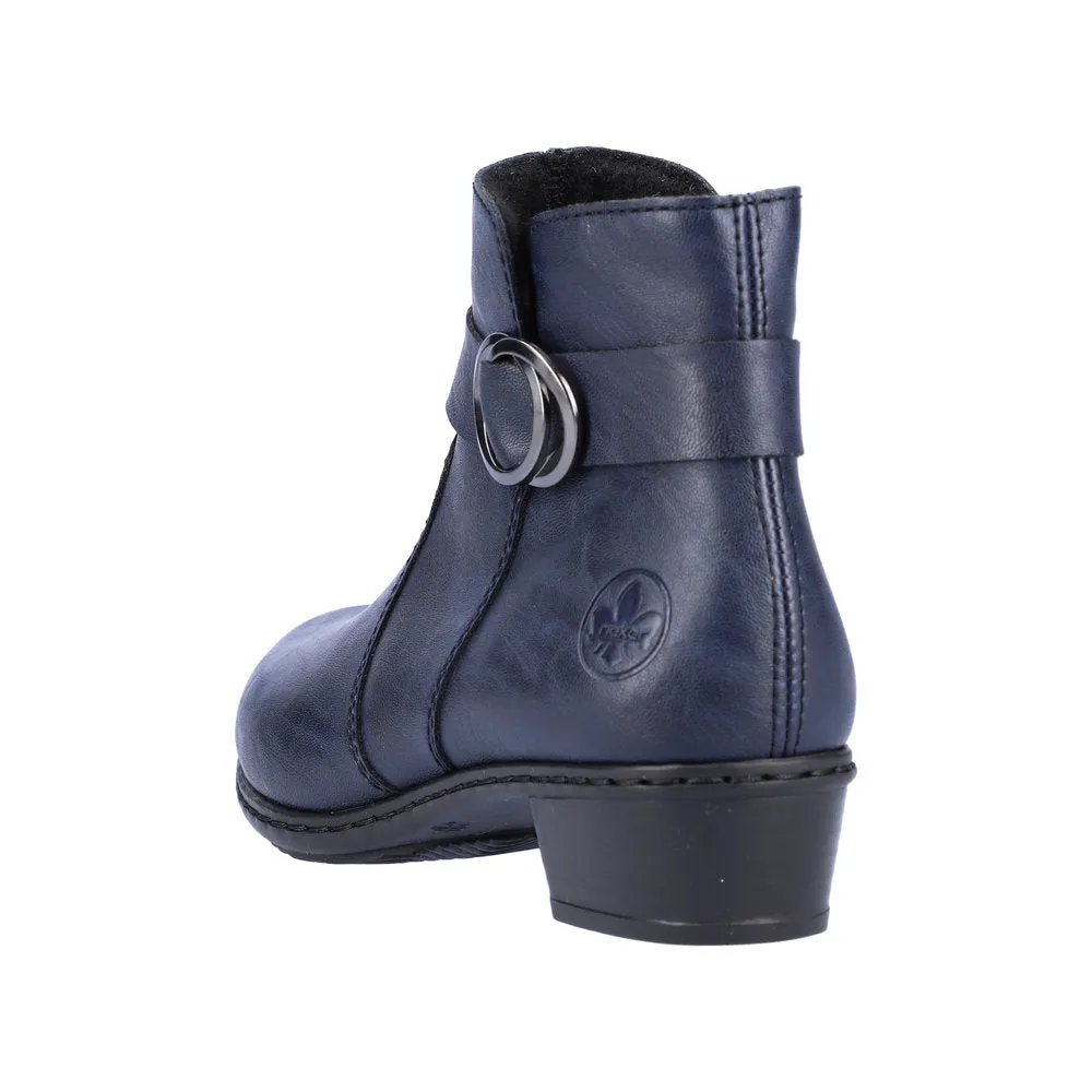 Rieker Y0775-14 Ladies Ocean Side Zip Ankle Boots