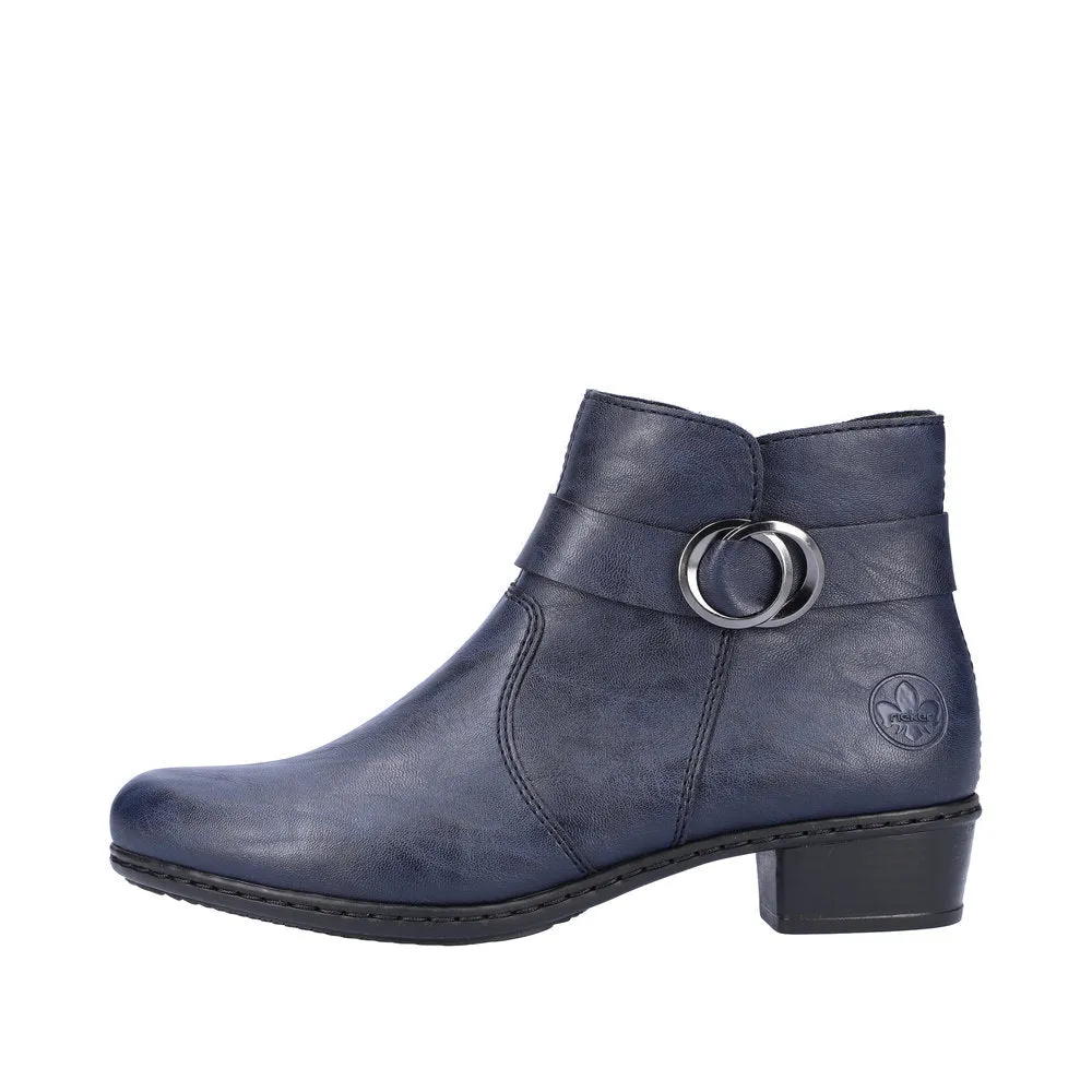 Rieker Y0775-14 Ladies Ocean Side Zip Ankle Boots