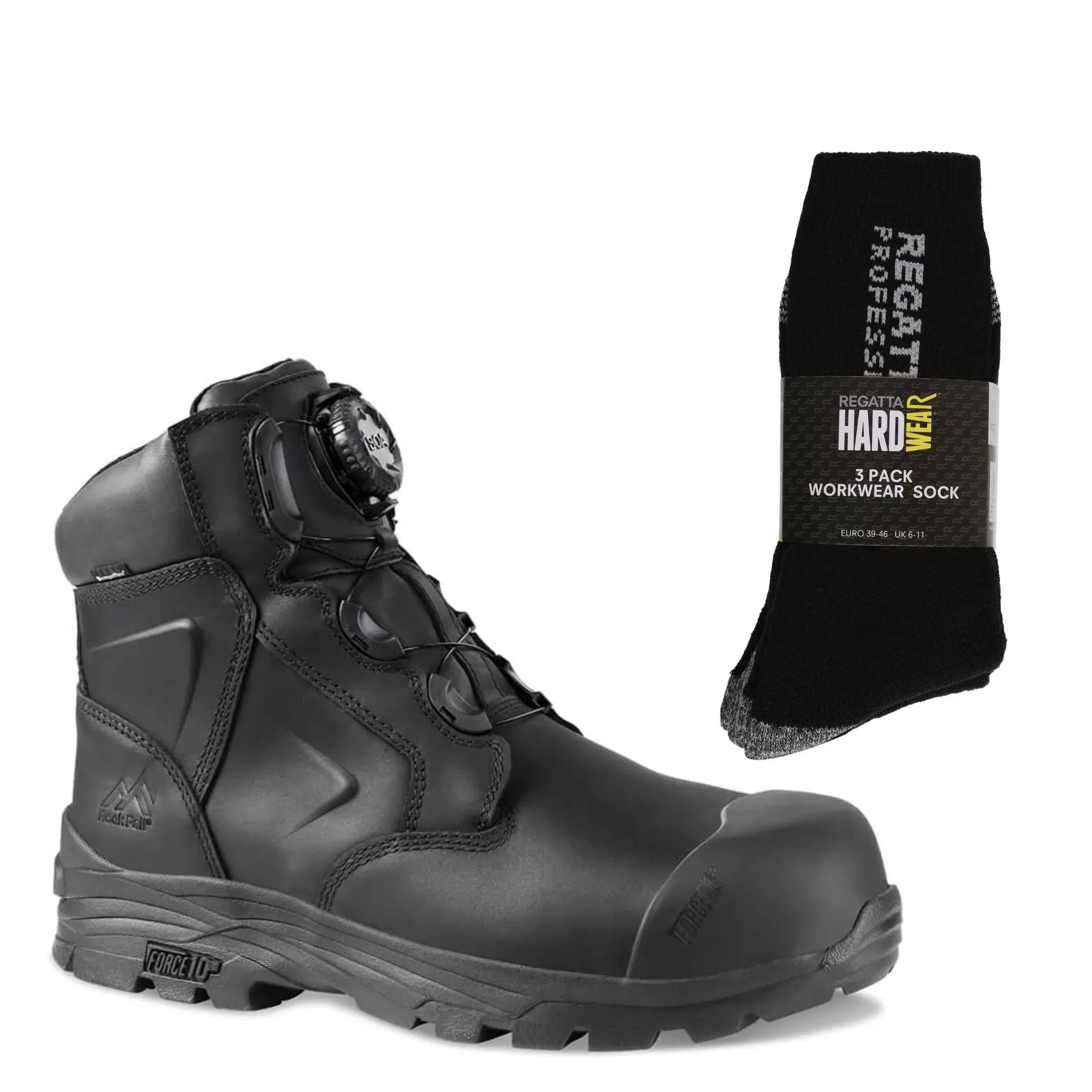 RockFall Dolomite Special Offer Pack - Waterproof BOA Work Boots RF611   3 Pairs Work Socks