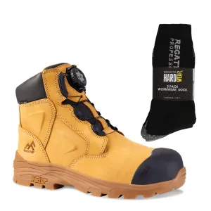 RockFall Honeystone RF610 Special Offer Pack - Waterproof BOA Work Boots   3 Pairs Work Socks