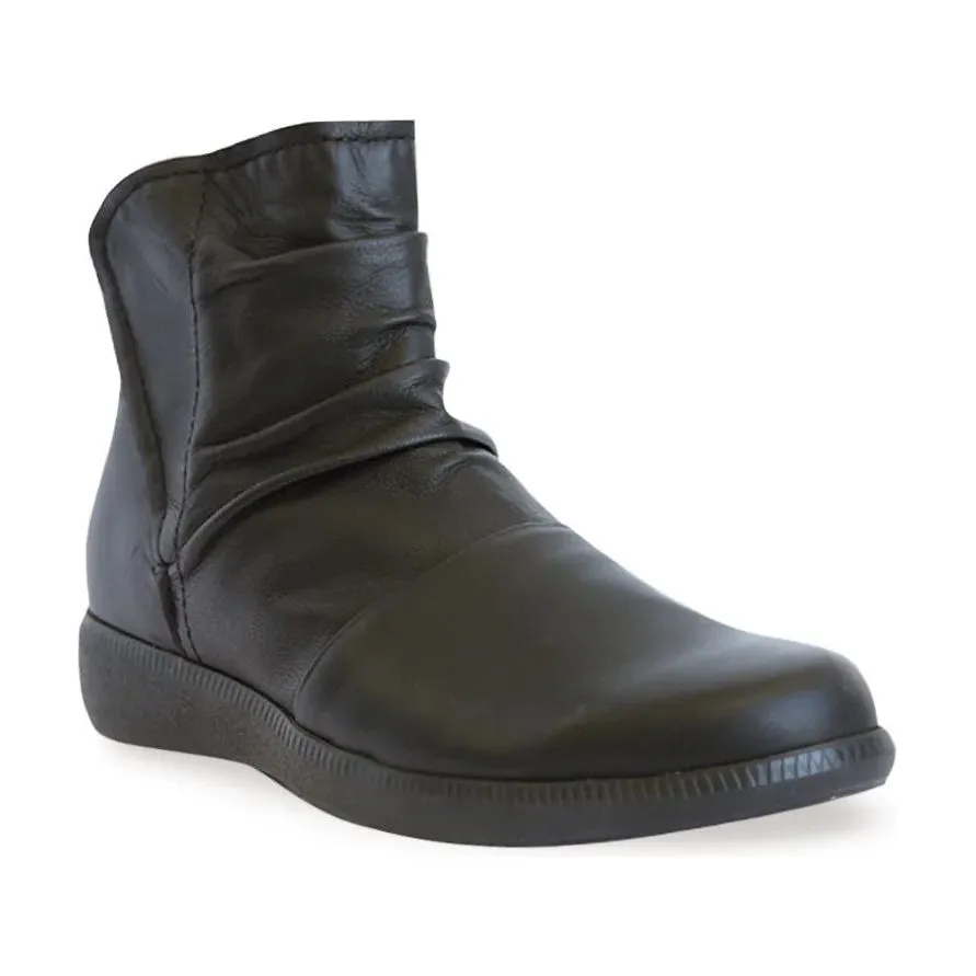 Scout Black Leather Ankle Boots