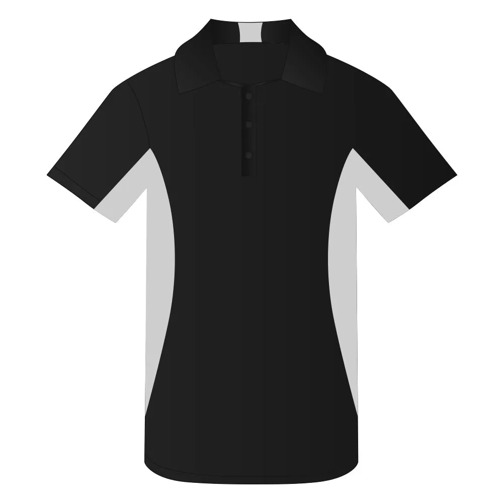 Snag Resistant Colour Block Sport Shirt Black-Iron Grey