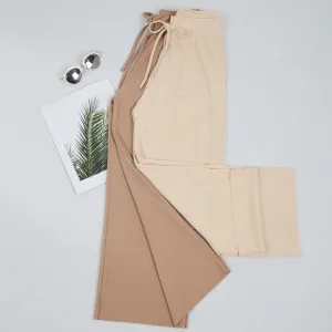 Stretch Waist Wide Leg Knit Trousers