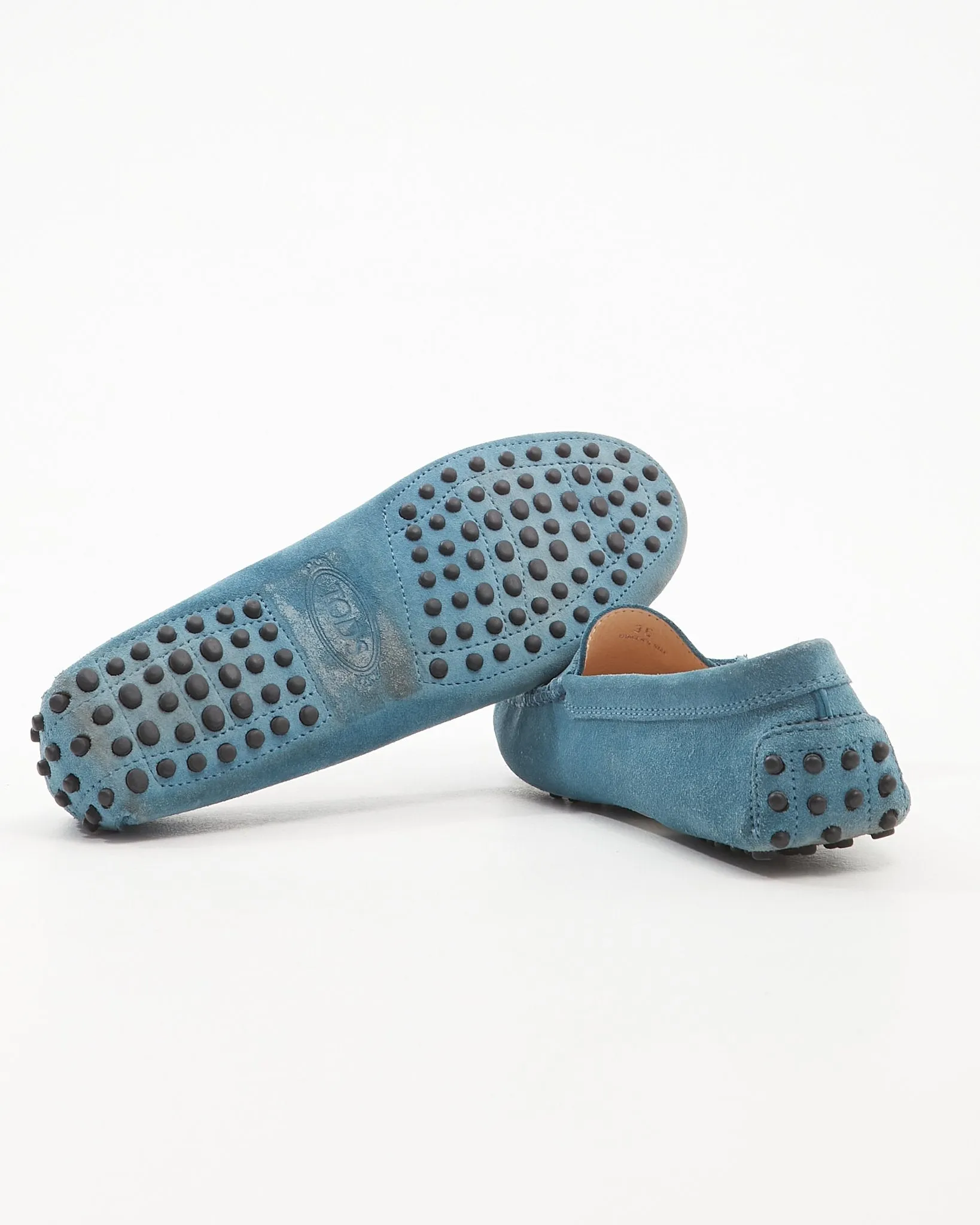 Tod's Blue City Gommini Suede Driving Shoes - 35