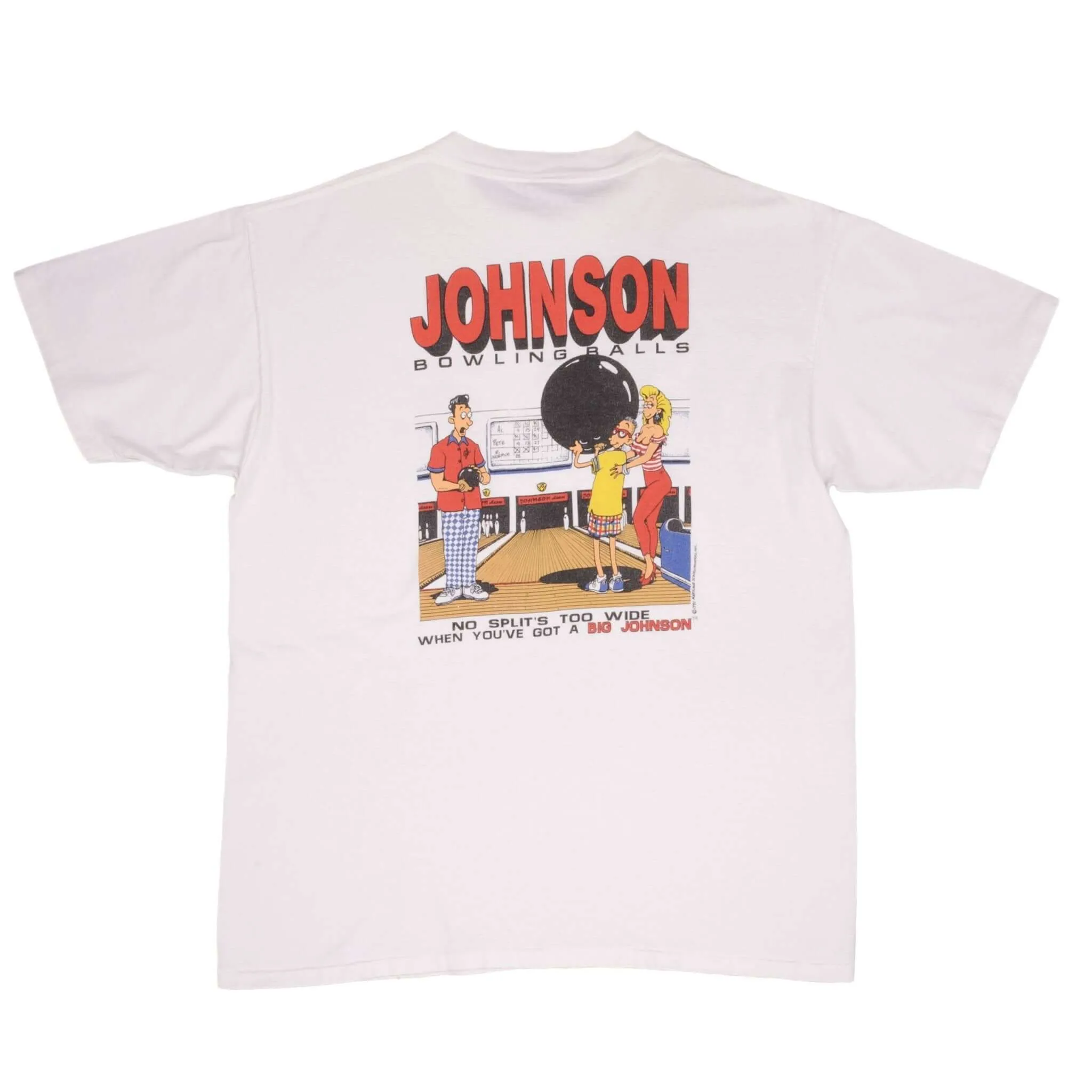 VINTAGE JOHNSON BOWLING BALLS 1991 TEE SHIRT SIZE XL MADE IN USA