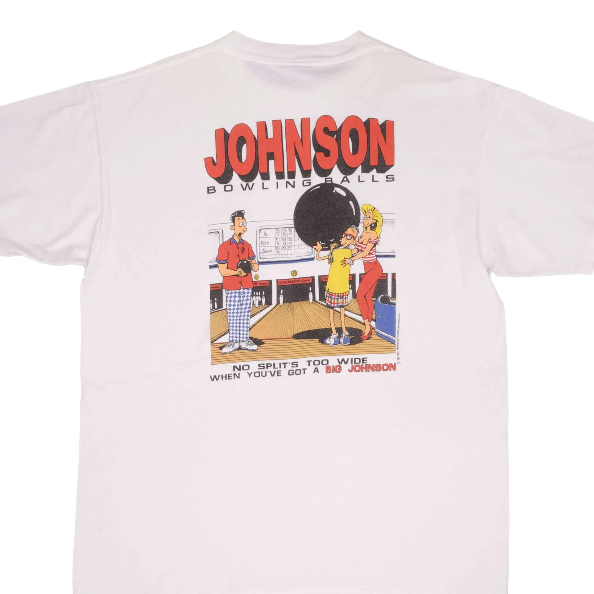 VINTAGE JOHNSON BOWLING BALLS 1991 TEE SHIRT SIZE XL MADE IN USA